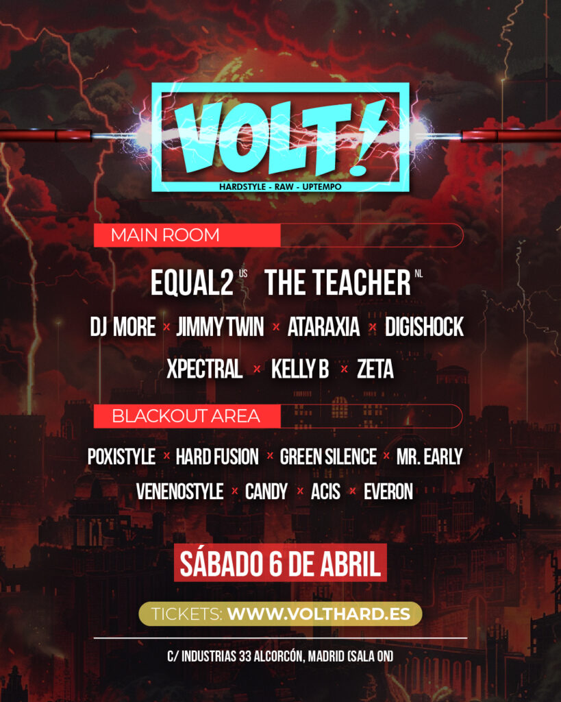 Volt!, hardcore event on April 6, 2024, 11 p.m. at Sala ON, Madrid |  Harderstyle Map